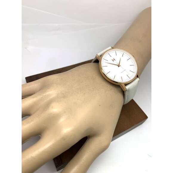 MVMT Women\'s Watch Boulevard Quartz Rose Gold White Dial Gray Leather Band 38mm main image 5